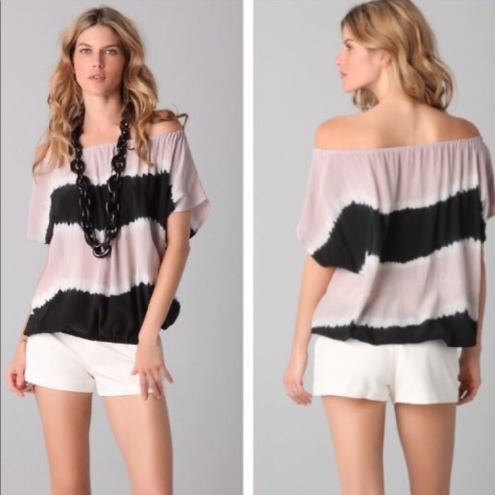 Joie “Caro” Silk Tie-Dyed Peasant Top SZ S
